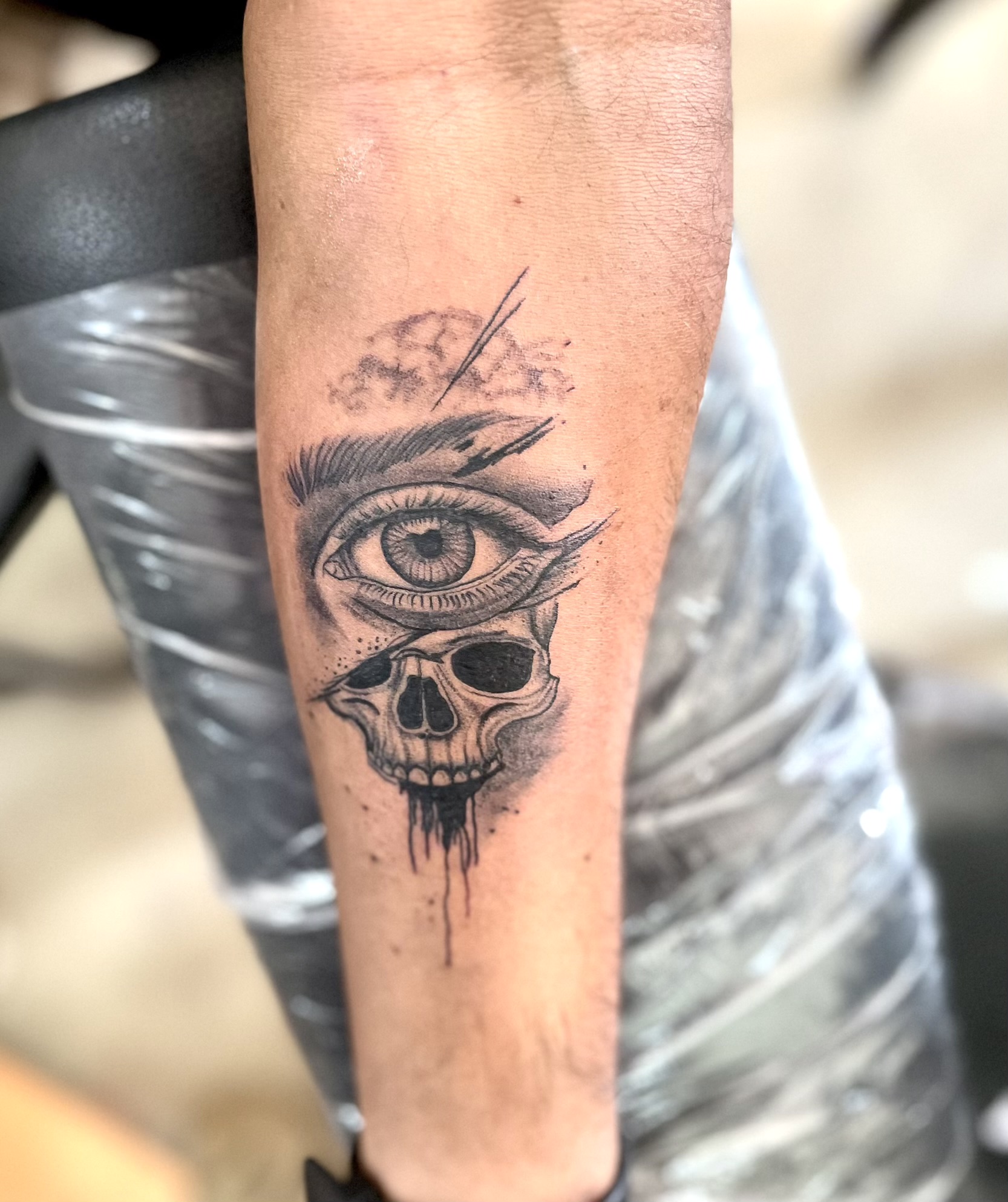 Eye and skull
